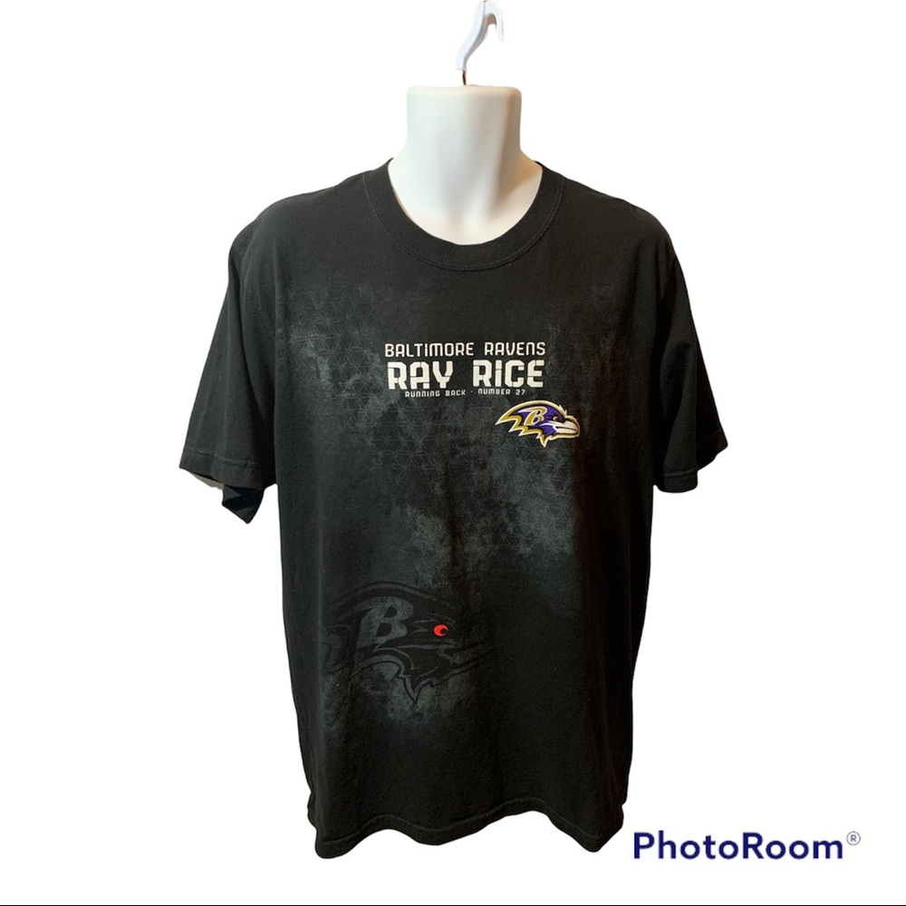 NFL Team Apparel Baltimore Ravens Ray Rice T-Shirt Black Size XL Preowned